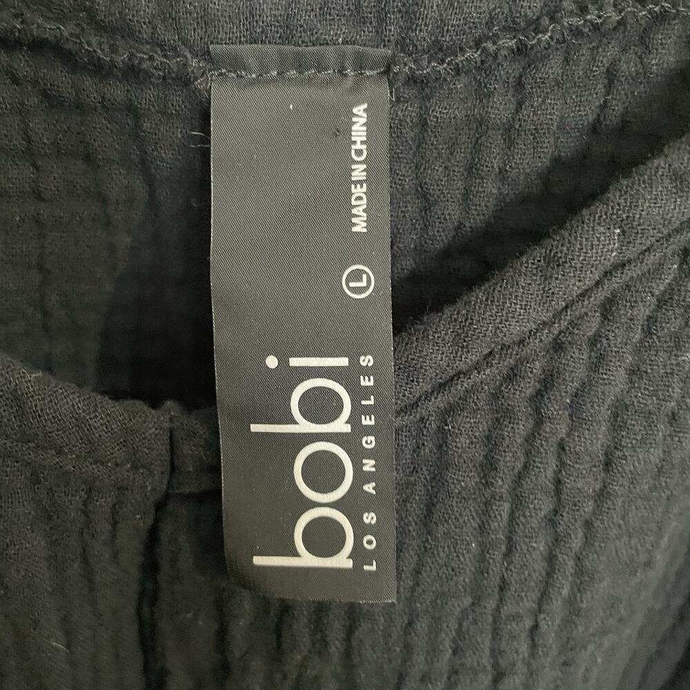 Bobi Los Angeles Cotton Gauze Strappy Midi Dress Black Size Large Beach Coastal - Picture 5 of 7